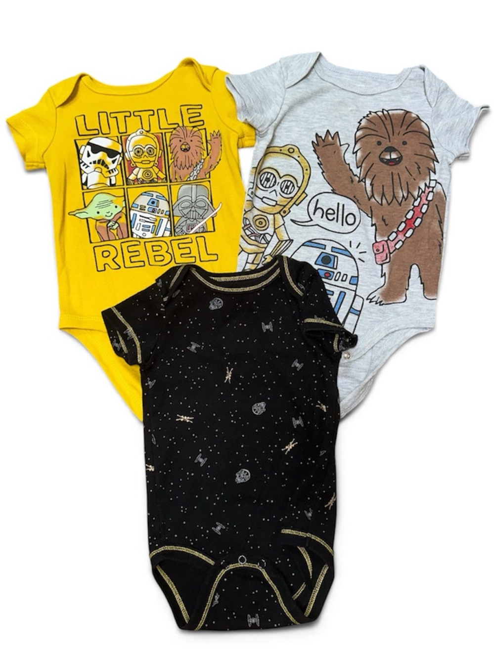 Star Wars boy short sleeve bodysuits lot. Size 12m